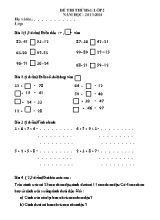 Bộ đề thi thử học sinh giỏi môn Toán Lớp 2 - Năm học 2013-2014